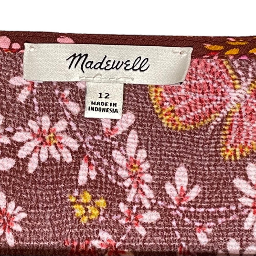 Madewell Tie-Sleeve Brick Red Wrap Top in Butterfly Sanctuary with Tie Sleeves - Picture 8 of 16